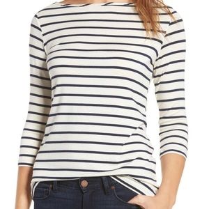 Striped boat neck long sleeve